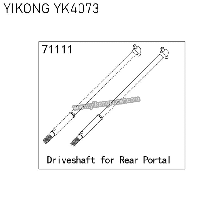 YIKONG YK4073 Driveshaft for Rear Portal
