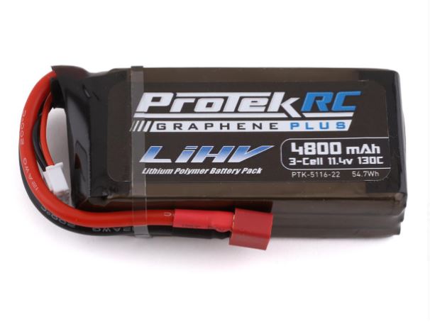 ProTek RC 3S 130C Low IR Si-Graphene + HV Shorty LiPo Battery (11.4V/4800mAh) Crawler Pack w/T-Style Plug