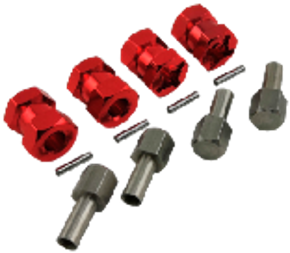 Wheel Hex Adaptor Extensions 12x20mm Screw: M8x24.5mm 9(Red)