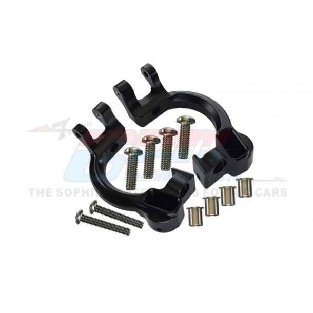 ALUMINUM FRONT C-Hubs (2): 4x4 Black (AR330442)