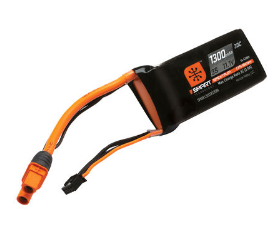 11.1V 1300mAh 3S 30C Smart LiPo Battery: IC3