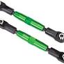 Camber links, front (TUBES green-anodized, 7075-T6 aluminum, stronger than titanium) (83mm) (2)/ rod ends (4)/ aluminum wrench (1) (#2579 3x15 BCS (4) required for installation)