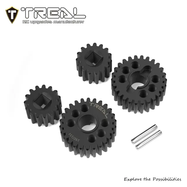 Treal Hobby Axial AXP8 Gilamon Steel Overdrive Portal Gear Set (15T/26T) (24% Overdrive)