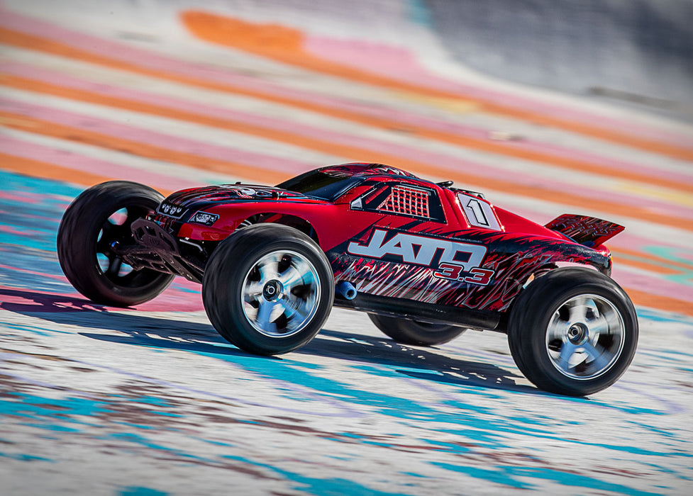Jato® 3.3:  1/10 Scale 2-Speed Nitro-Powered 2WD Stadium Truck with TQi 2.4GHz Radio System, Traxxas Link™ Wireless Module, and Traxxas Stability Management (TSM)®