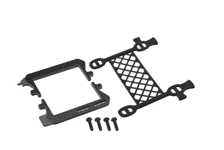 Jconcepts B6.3 Carbon Logo Cargo Net Battery Brace, Black