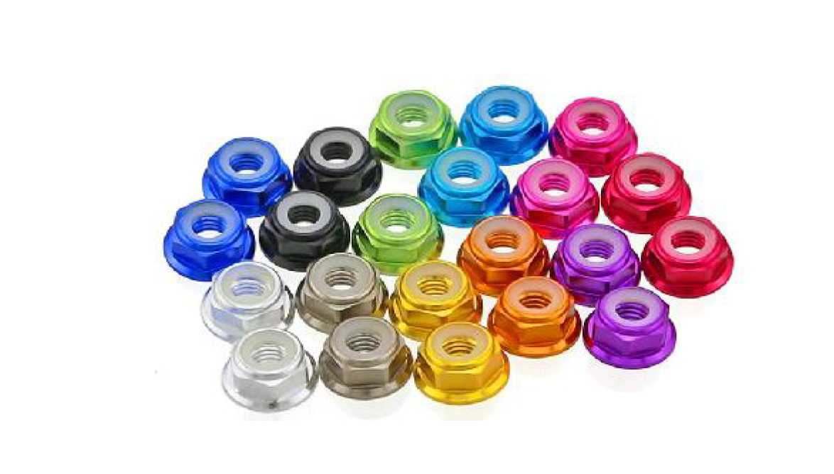 Flange Nylon Lock Nut M4 Regular CW 4pcs/bag (Blue)