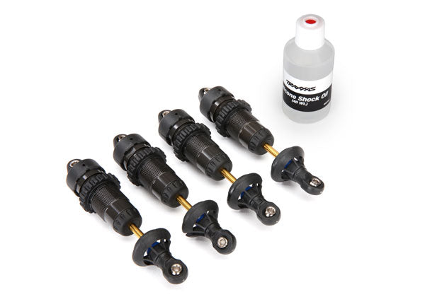 Shocks, GTR hard-anodized, PTFE-coated aluminum bodies with TiN shafts (fully assembled w/o springs) (4)
