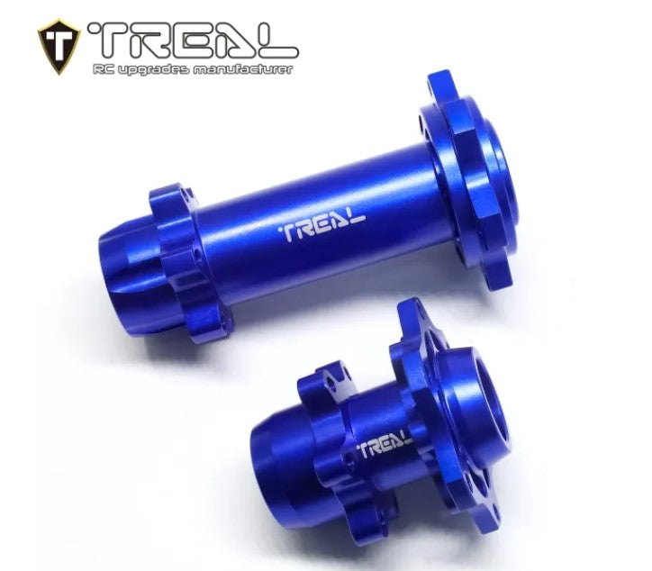 TREAL LOSI 1/4 Promoto MX Motorcycle Wheel Hex Hubs Set, Aluminum 7075 Front & Rear Hubs CNC Machined Upgrades (BLUE)