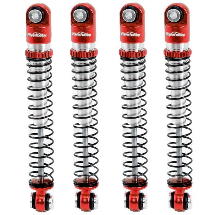 Aluminum 54mm Long Travel Shocks 1/24, Red, for Axial