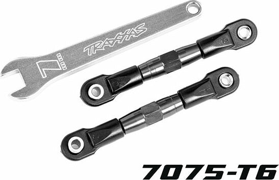 Camber Links, Rear (TUBES Charcoal Gray-Anodized, 7075-T6 Aluminum, Stronger Than Titanium) (2) (assembled with Rod Ends and Hollow Balls)/ Aluminum Wrench (1)