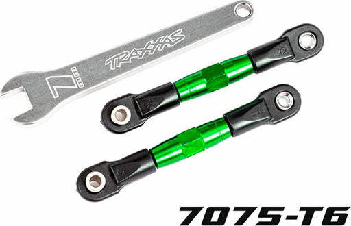 Camber Links, Rear (TUBES Green-Anodized, 7075-T6 Aluminum, Stronger Than Titanium) (2) (assembled with Rod Ends and Hollow Balls)/ Aluminum Wrench (1)