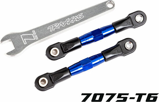 Camber Links, Rear (TUBES Blue-Anodized, 7075-T6 Aluminum, Stronger Than Titanium) (2) (assembled with Rod Ends and Hollow Balls)/ Aluminum Wrench (1)