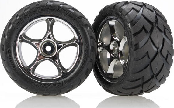Tires & wheels, assembled (Tracer 2.2" chrome wheels, Anaconda 2.2" tires with foam inserts) (2) (Bandit rear)