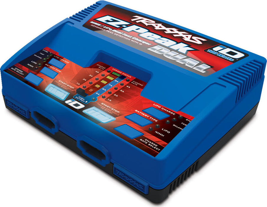 Battery/charger completer pack (includes #2972 Dual iD charger (1), #2869X 7600mAh 7.4V 2-cell 25C LiPo battery (2))