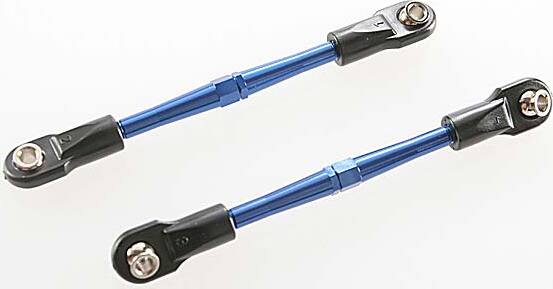 Turnbuckles, aluminum (blue-anodized), toe links, 59mm (2) (assembled w/ rod ends & hollow balls) (requires 5mm aluminum wrench #5477)