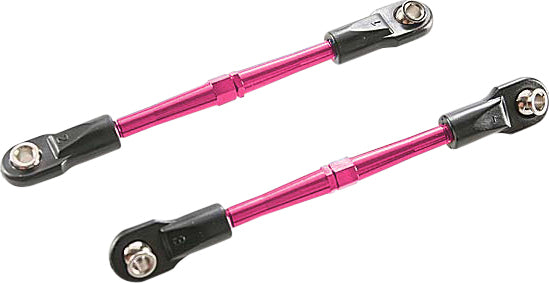 Turnbuckles, Aluminum (Pink-Anodized), Toe Links, 59Mm (2) (Assembled W/ Rod Ends and Hollow Balls) (Requires 5Mm Aluminum Wrench #5477)