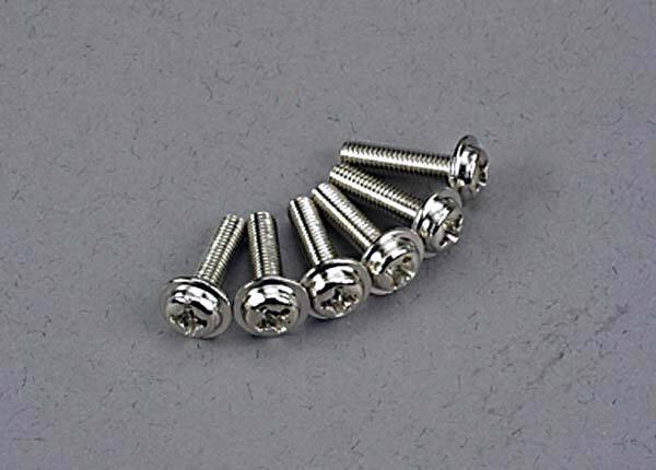 Screws, 3x12mm washerhead machine (6)
