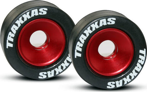Wheels, aluminum (red-anodized) (2)/ 5x8mm ball bearings (4)/ axles (2)/ rubber tires (2)