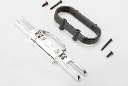 Bumper, rear (chrome)/ bumper mount, rear/ 4x10mm BCS (2)/ 3x25mm BCS (2)