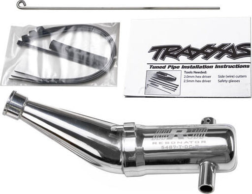 Tuned pipe, Resonator, R.O.A.R. legal (aluminum, double-chamber) (fits Maxx vehicles with TRX Racing Engines)