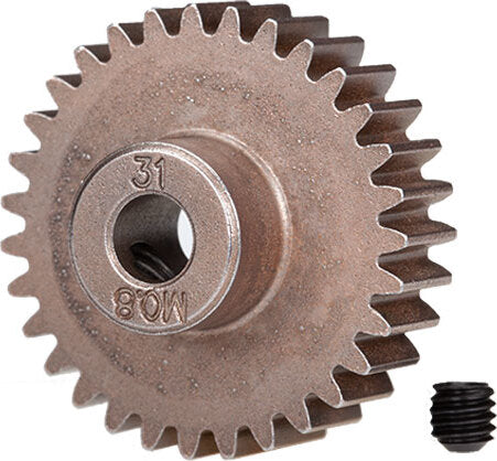 Gear, 31-T pinion (0.8 metric pitch, compatible with 32-pitch) (fits 5mm shaft)/ set screw