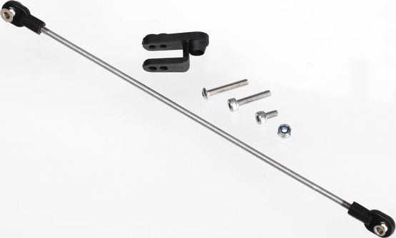 Rudder pushrod, assembled/ servo horn/ 3x18mm BCS (stainless) (1)/ 3x15mm CS (stainless) (1)/ 3x6mm CS (stainless) (1)/ NL 3.0 (1)