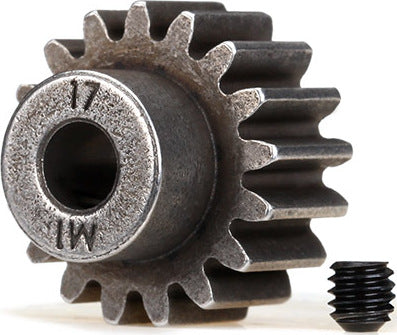 Gear, 17-T pinion (1.0 metric pitch) (fits 5mm shaft)/ set screw (compatible with steel spur gears)