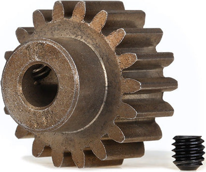 Gear, 18-T pinion (1.0 metric pitch) (fits 5mm shaft)/ set screw (compatible with steel spur gears)