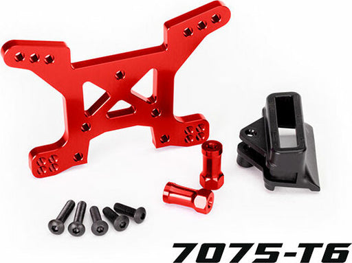 Shock Tower, Front, 7075-T6 Aluminum (Red-Anodized) (1)/ Body Mount Bracket (1)