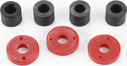 Piston, damper (2x0.5mm hole, red) (4)/ travel limiters (4)