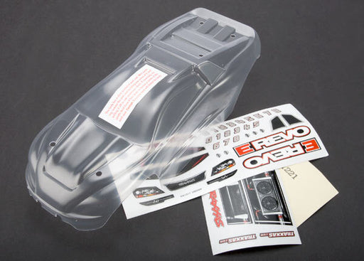 Body, 1/16 E-Revo (clear, requires painting)/ grill and lights decal sheet