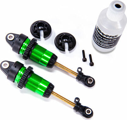 Shocks, GTR Long Green-Anodized, PTFE-coated Bodies with TiN Shafts (Fully Assembled, without Springs) (2)
