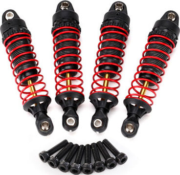 Shocks, GTR hard-anodized, PTFE-coated aluminum bodies with TiN shafts (fully assembled w/ springs) (4)/ 2.5x10mm CS (8)