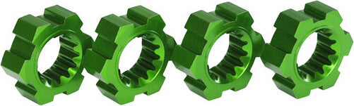 Wheel hubs, hex, aluminum (green-anodized) (4)