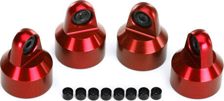 Shock caps, aluminum (red-anodized), GTX shocks (4)/ spacers (8)
