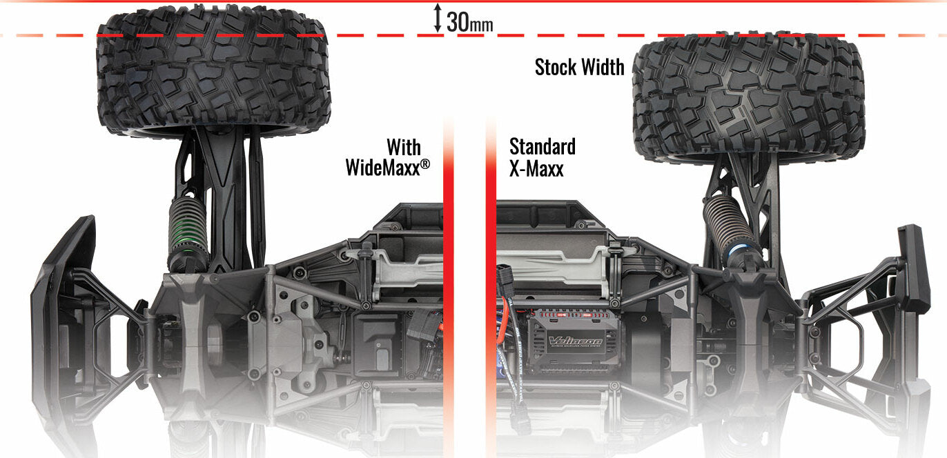 Suspension kit, X-Maxx® WideMaxx®, black (includes front & rear suspension arms, front toe links, driveshafts, shock springs)