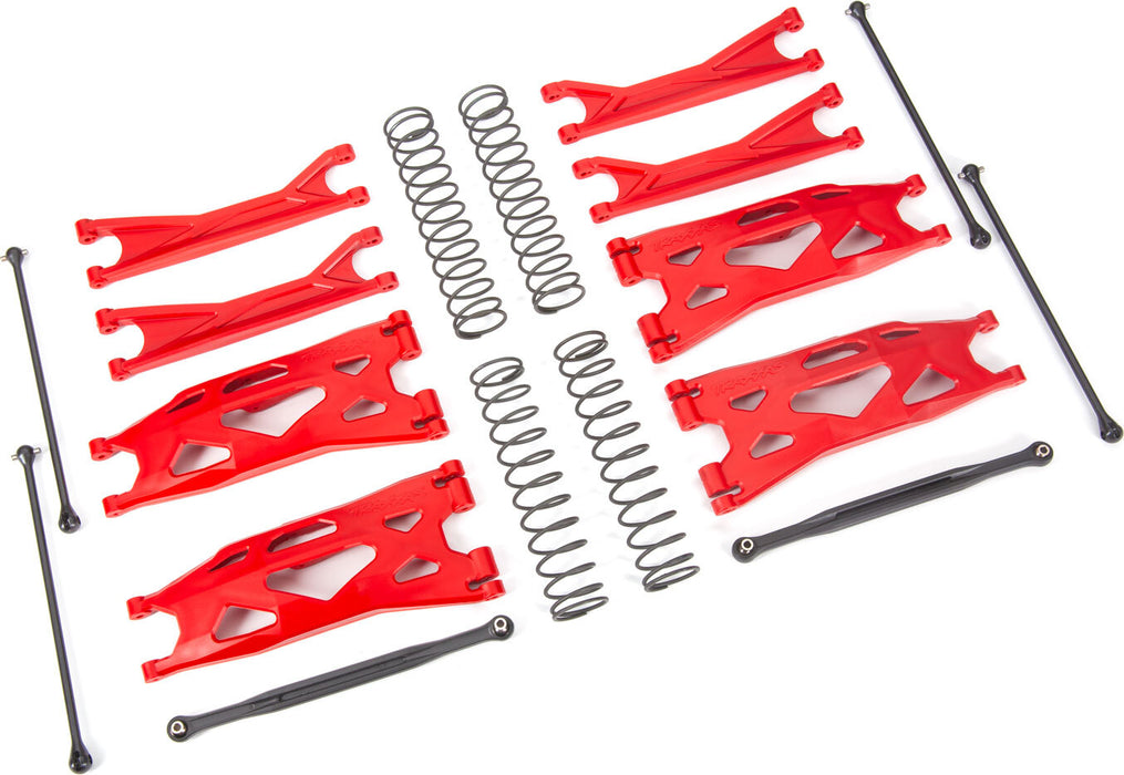 Suspension Kit, X-Maxx® Widemaxx®, Red (Includes Front and Rear Suspension Arms, Front Toe Links, Driveshafts, Shock Springs)