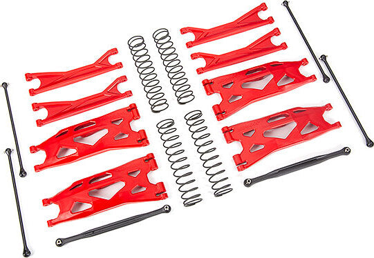 Suspension Kit, X-Maxx® Widemaxx®, Red (Includes Front and Rear Suspension Arms, Front Toe Links, Driveshafts, Shock Springs)