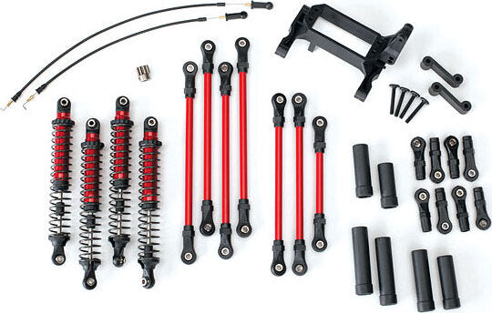 Long Arm Lift Kit, TRX-4, complete (includes red powder coated links, red-anodized shocks)