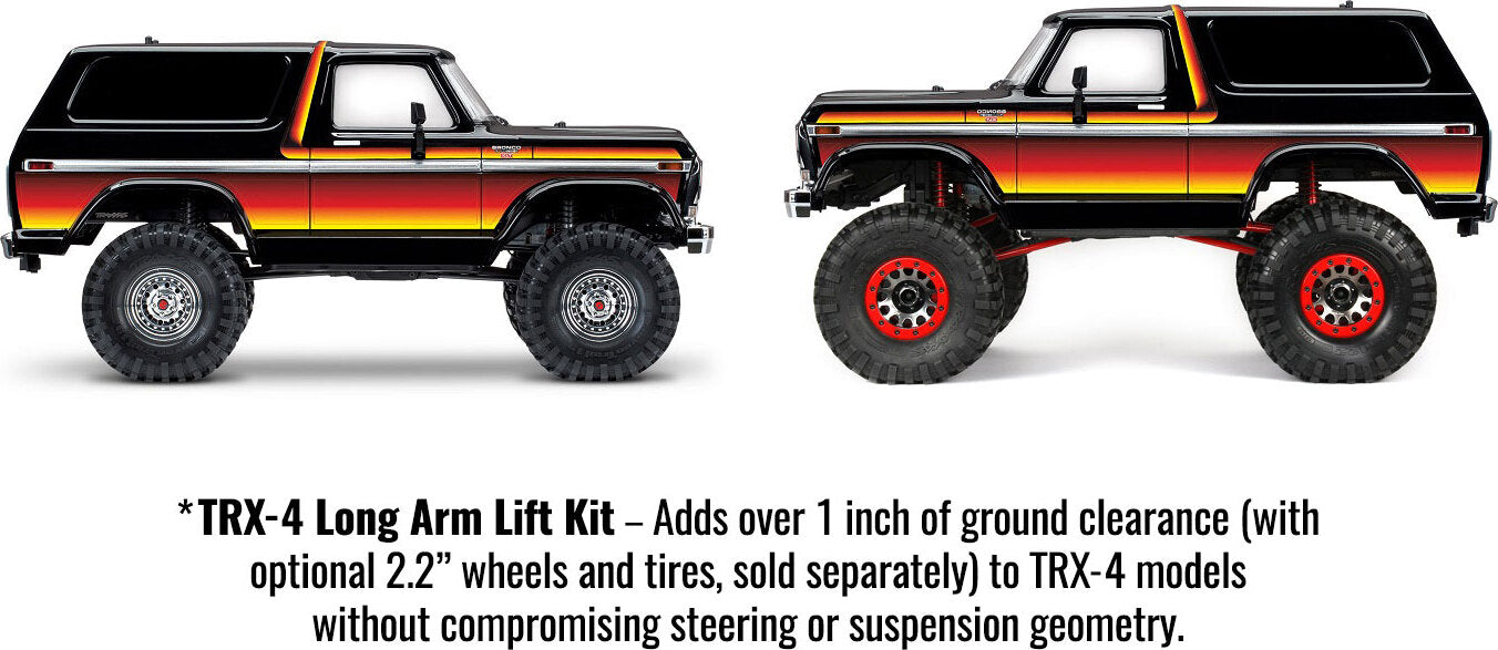 Long Arm Lift Kit, TRX-4, complete (includes blue powder coated links, blue-anodized shocks)