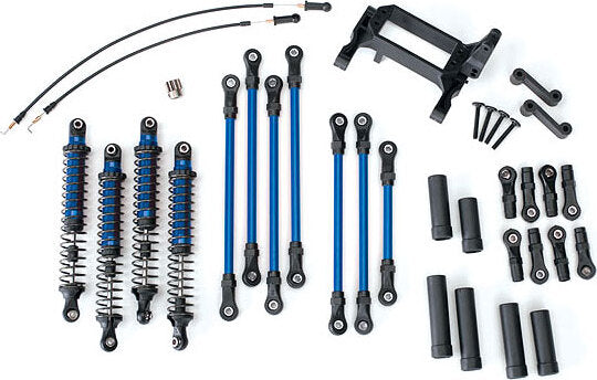 Long Arm Lift Kit, TRX-4, complete (includes blue powder coated links, blue-anodized shocks)