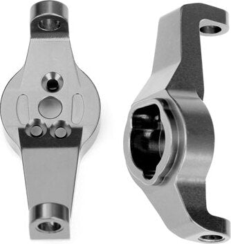 Caster blocks, 6061-T6 aluminum (charcoal gray-anodized), left and right