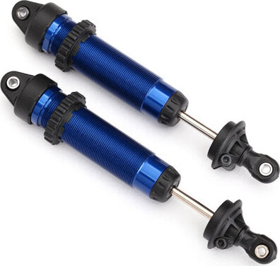 Shocks, GTR, 134mm, aluminum (blue-anodized) (fully assembled w/o springs) (front, threaded) (2)