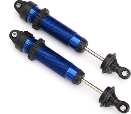 Shocks, GTR, 139mm, aluminum (blue-anodized) (fully assembled w/o springs) (rear, threaded) (2)