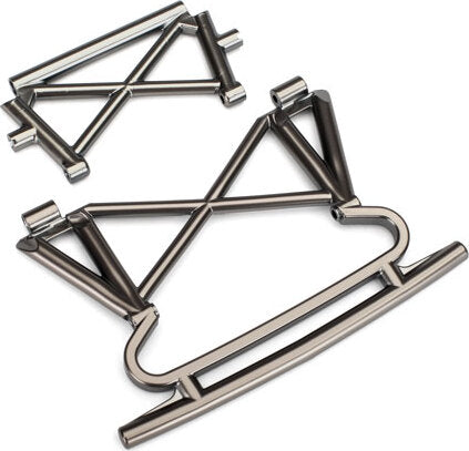 Bumper, front/ bumper support (satin black chrome-plated)