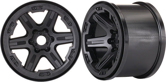 Wheels, 3.8" (black) (2) (17mm splined)
