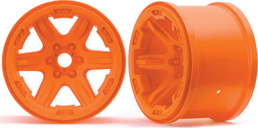 Wheels, 3.8" (orange) (2) (17mm splined)