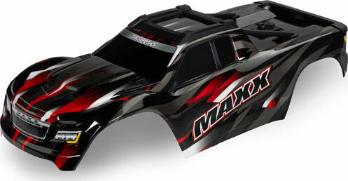 Body, Maxx®, Red (Painted, Decals Applied) (fits Maxx® with Extended Chassis (352mm Wheelbase))