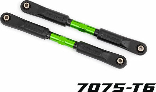 Camber Links, Front, Sledge® (TUBES Green-Anodized, 7075-T6 Aluminum, Stronger Than Titanium) (117mm) (2)/ Rod Ends, Assembled with Steel Hollow Balls (4)/ Aluminum Wrench, 8mm (1)
