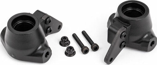 Steering Blocks, Left and Right/ Steering Block Arms (Aluminum, Dark Titanium-Anodized) (2)/ 3X18Mm Cs (2)/ M3X0.5Mm Nl (2)